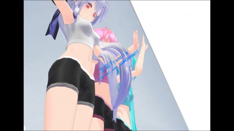 MMD动漫踩踏系列三个妹子踩毯子 R-190630-2-HD绳艺资源网